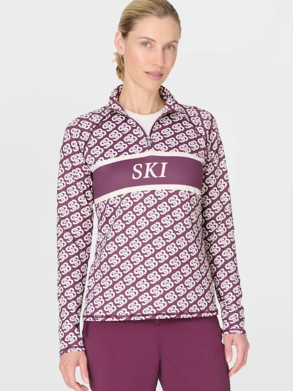 Sweaty Betty Purple Ski Half Zip Thermal