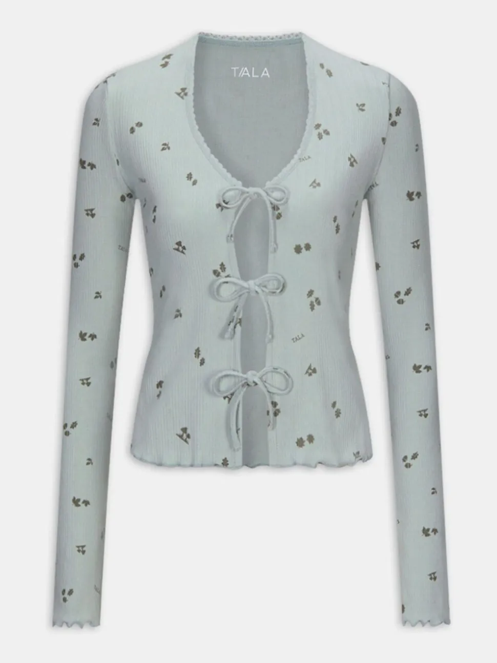 TALA Green Sleep Lounge Tie Cardigan