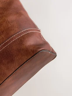 Tan Brown Buckle Hand Held Bag