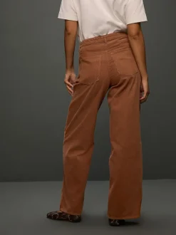 Tan Brown Cord Wide Leg Trousers