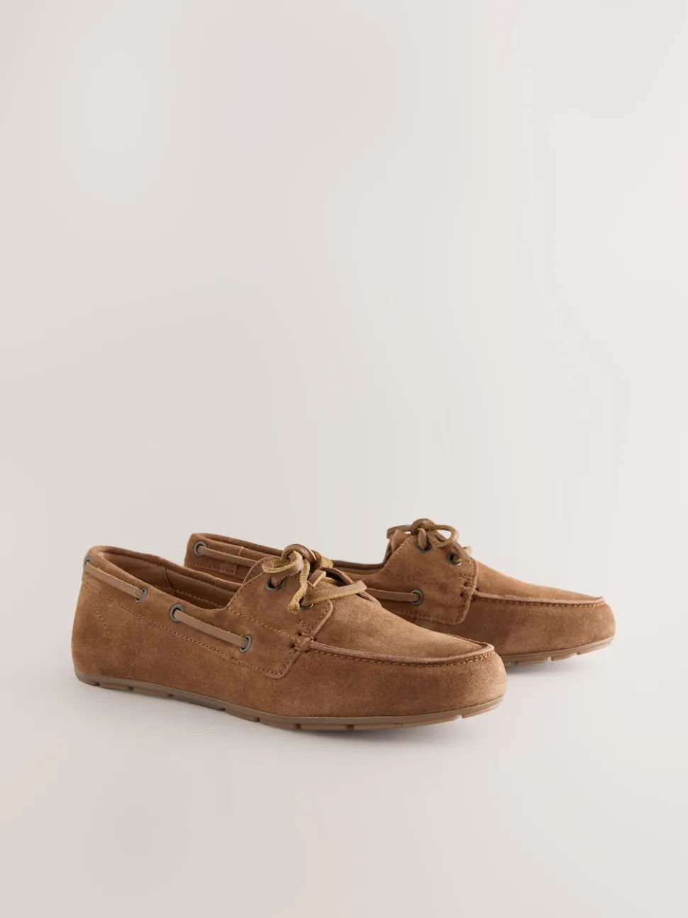 Tan Brown Extra Wide Fit Leather Round Toe Boat Shoes