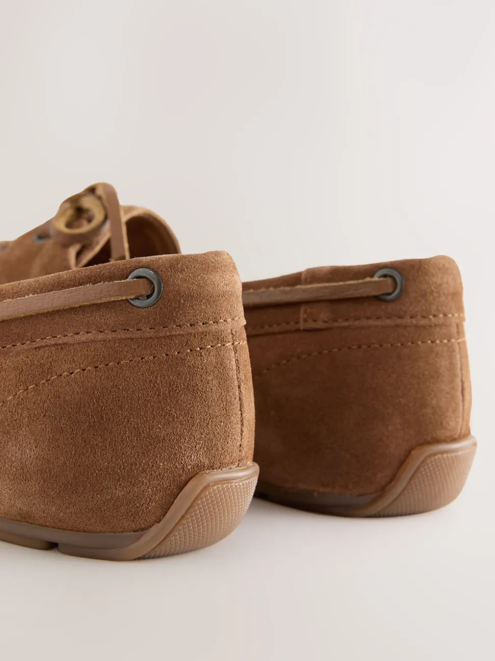 Tan Brown Extra Wide Fit Leather Round Toe Boat Shoes
