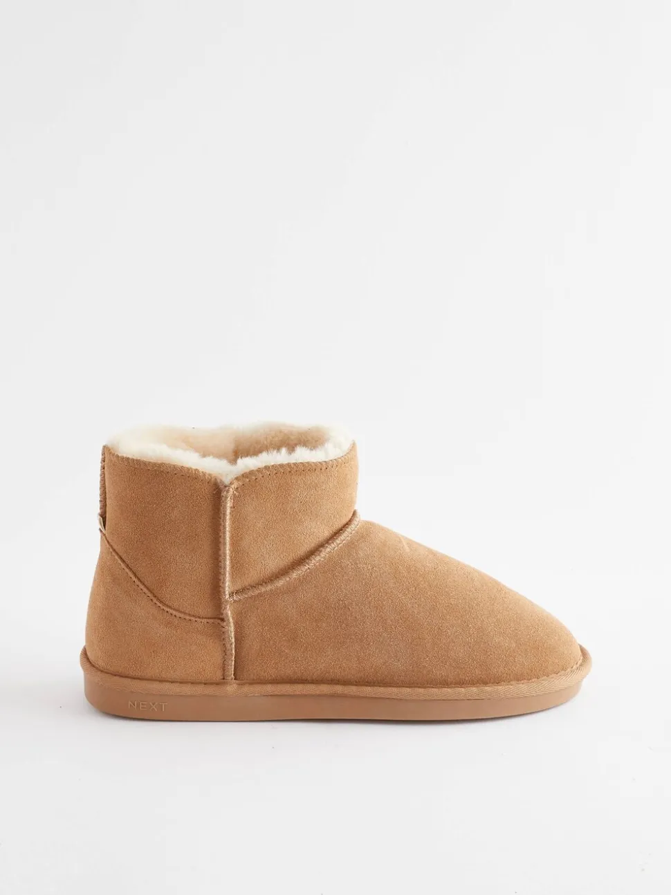 Tan Brown Faux Fur Lined Suede Slipper Boots