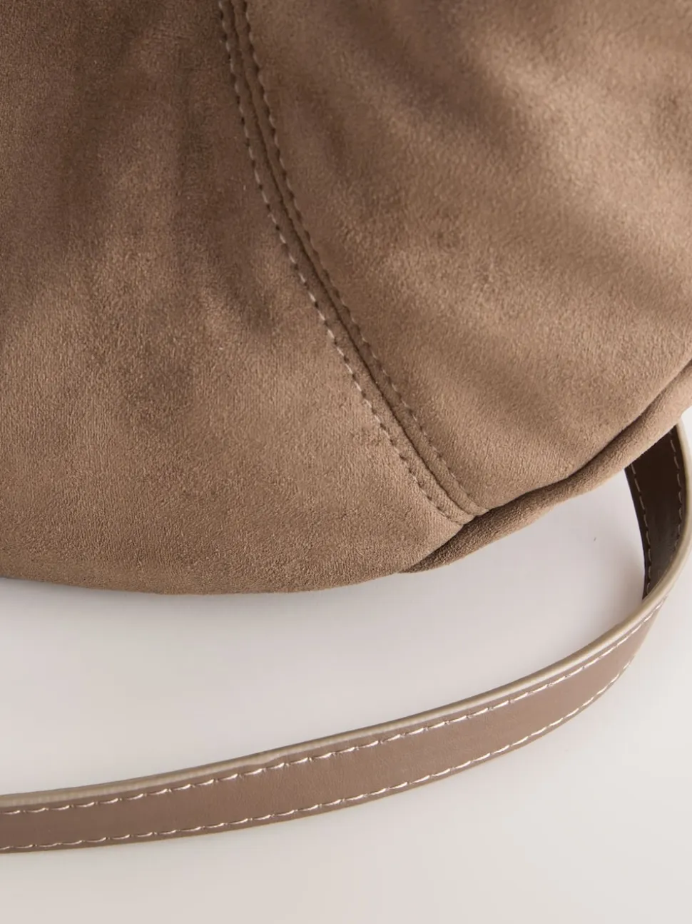 Tan Brown Faux Suede Sling Shoulder Bag