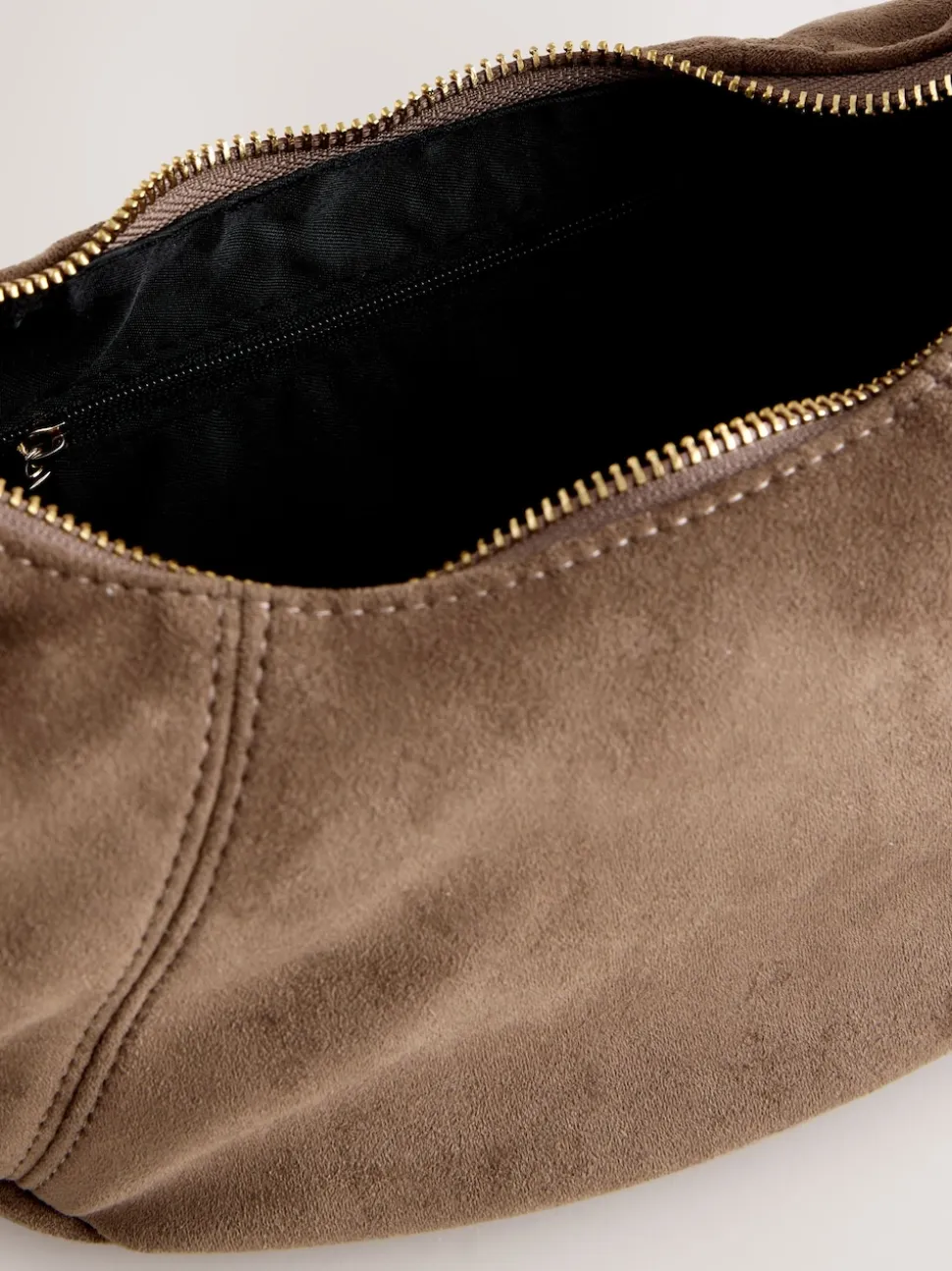 Tan Brown Faux Suede Sling Shoulder Bag