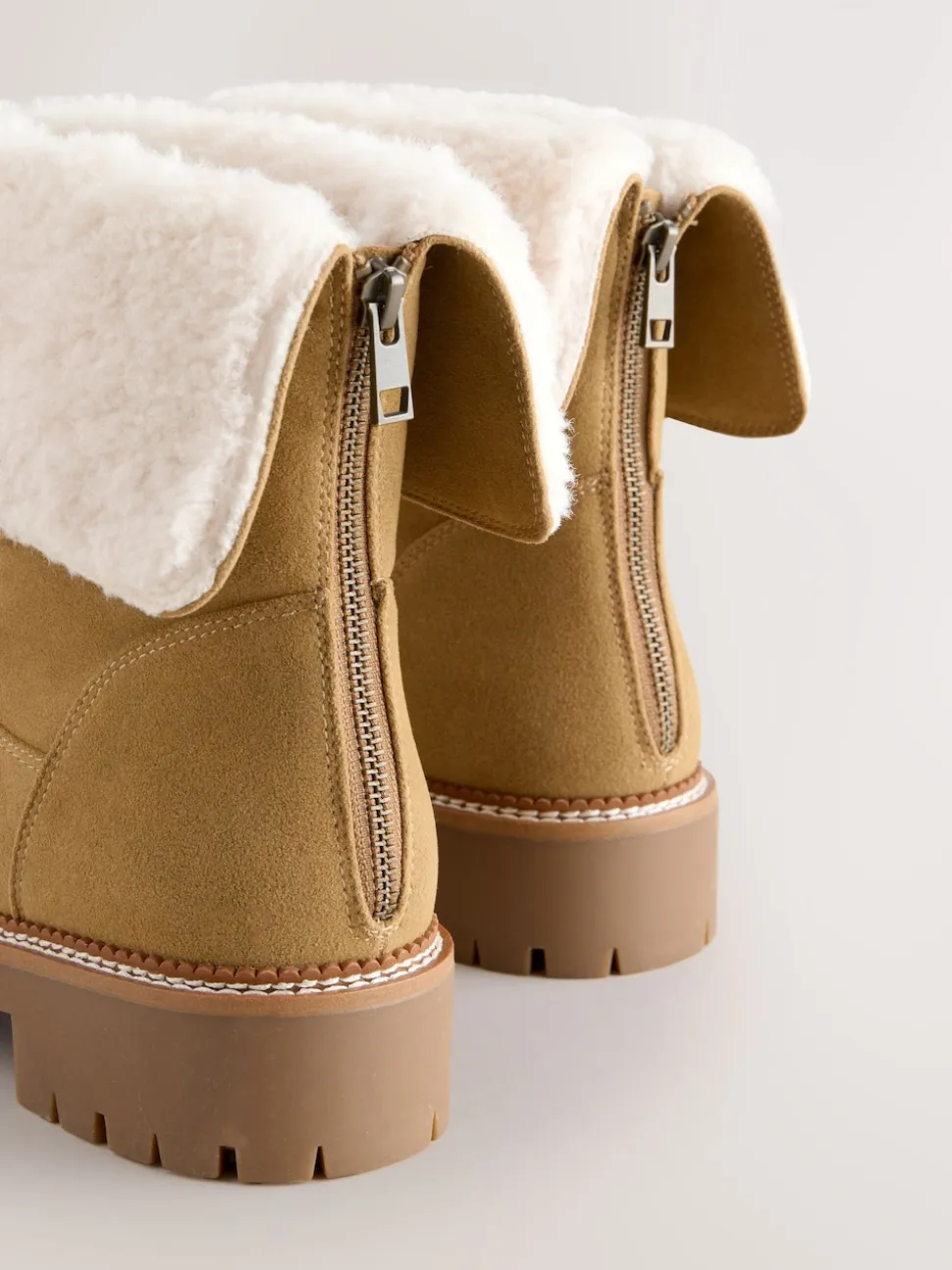 Tan Brown Forever Comfort® Faux Fur Cuff Ankle Boots
