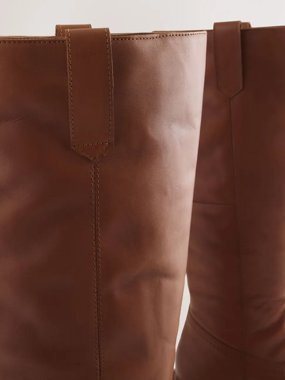 Tan Brown Leather Forever Comfort® Knee High Pull On Boots