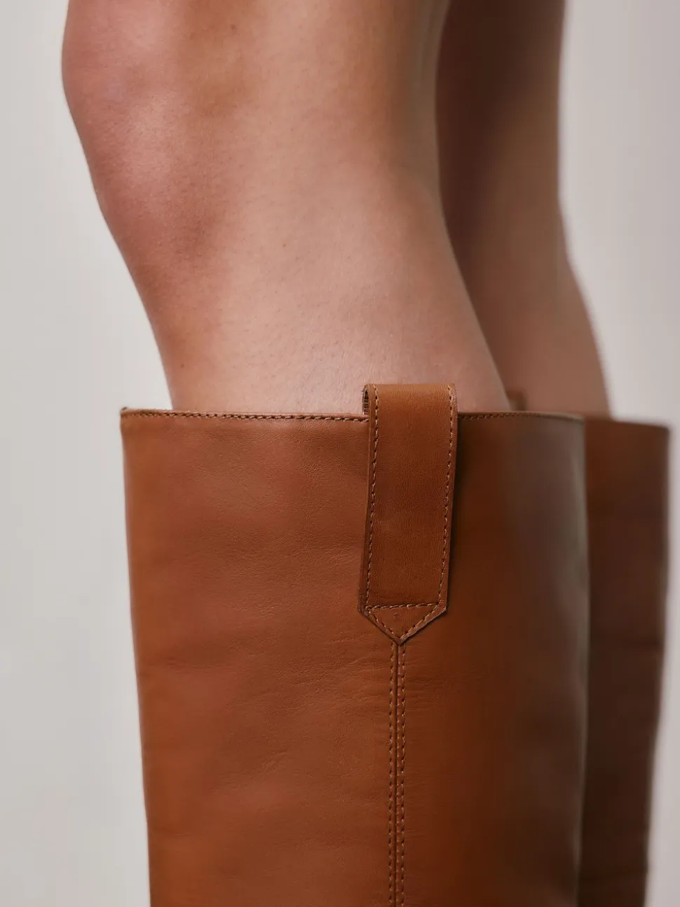 Tan Brown Leather Forever Comfort® Knee High Pull On Boots