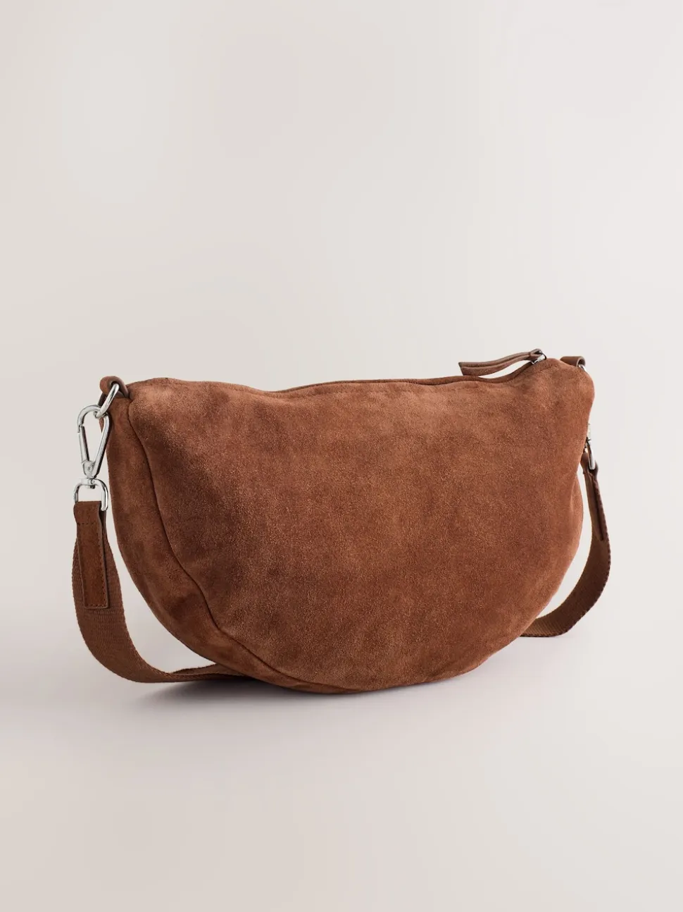 Tan Brown Leather Sling Cross-Body Bag