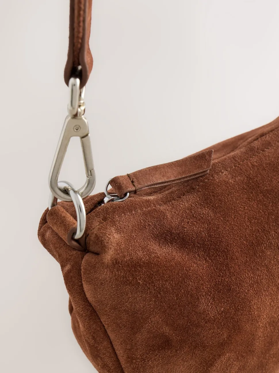 Tan Brown Leather Sling Cross-Body Bag