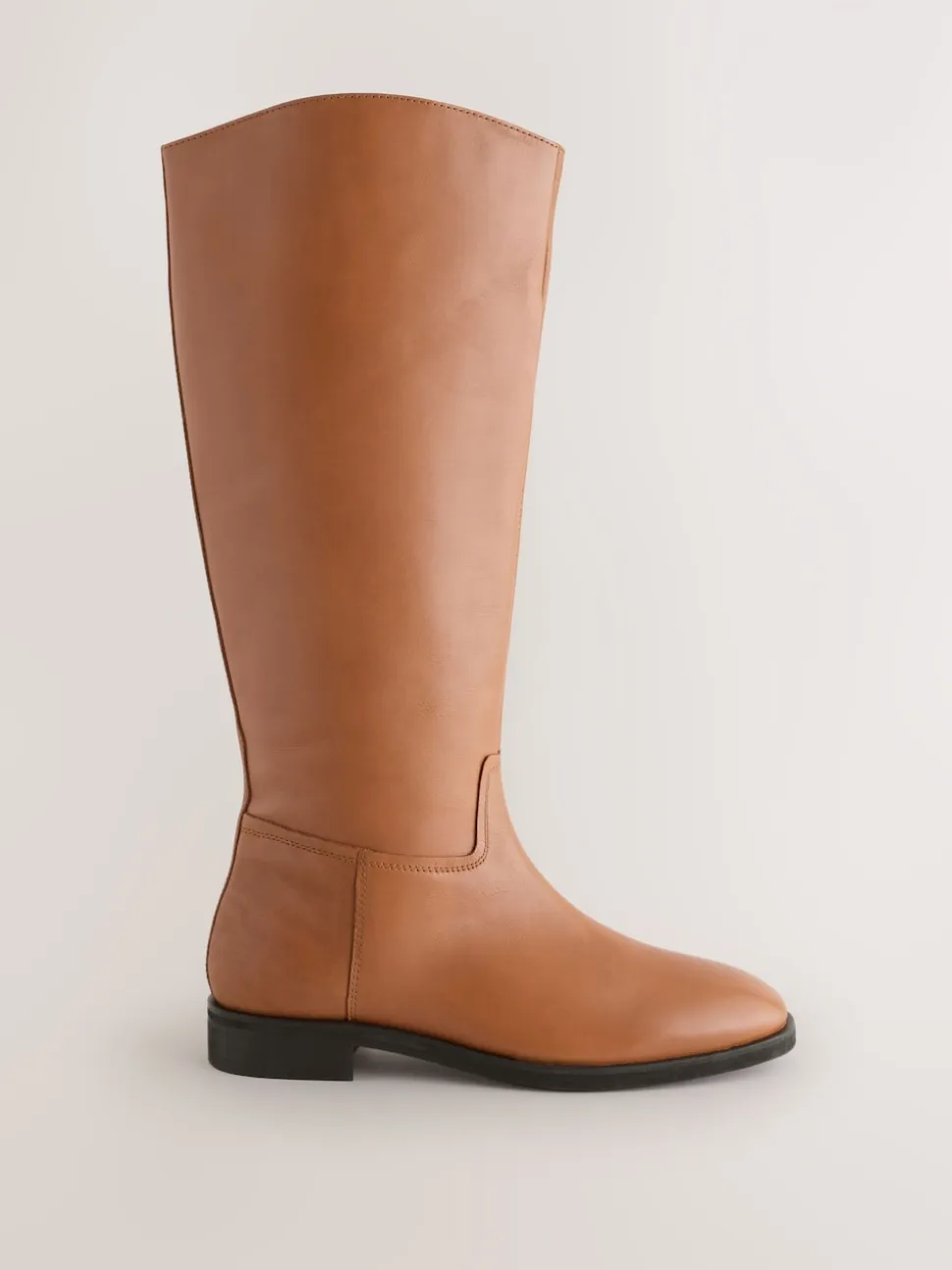 Tan Brown Leather Standard/Wide Fit Forever Comfort® Flat Riding Boots