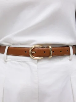 Tan Brown N. Premium Made In Italy Mid Width Belt