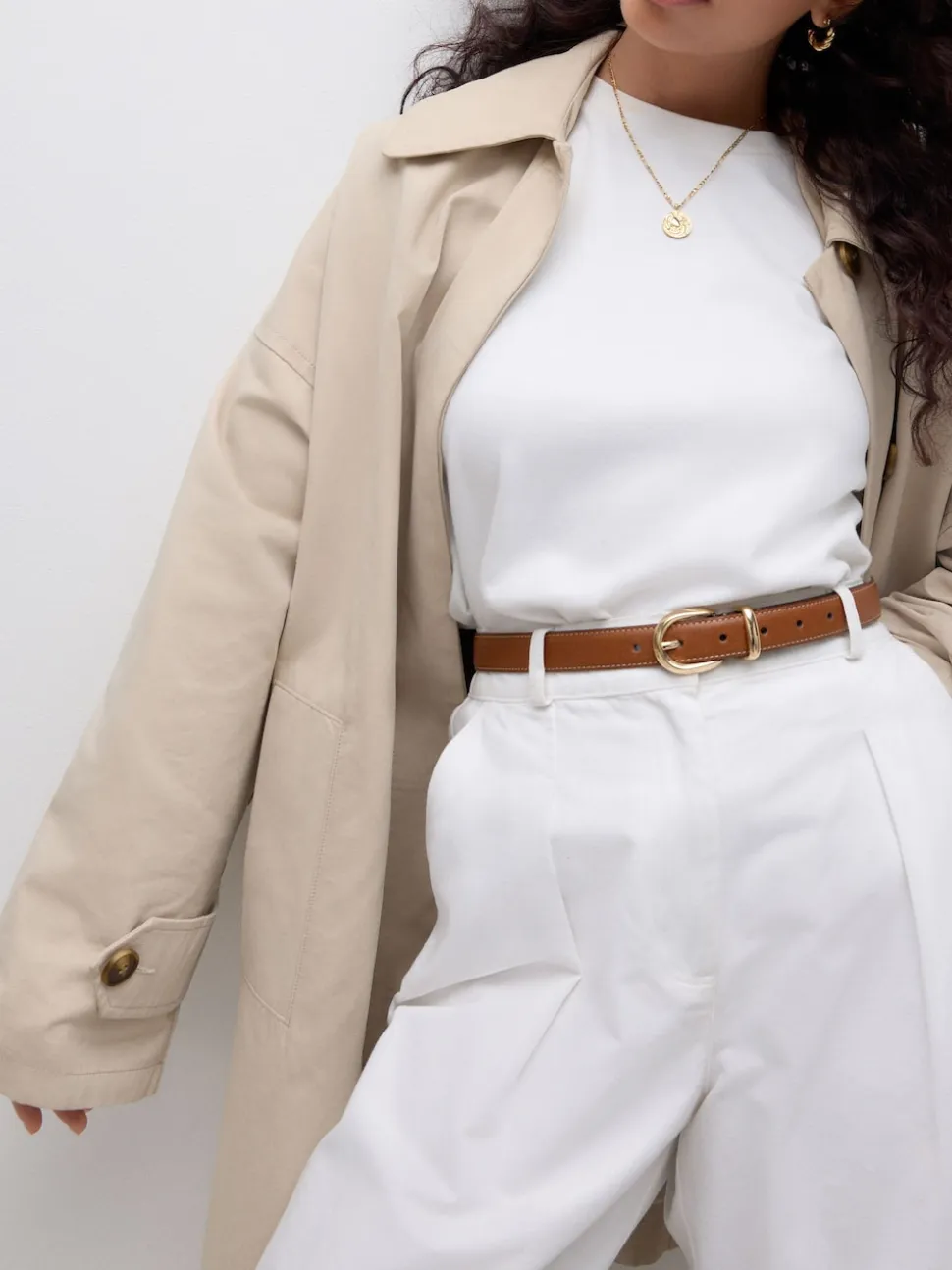 Tan Brown N. Premium Made In Italy Mid Width Belt