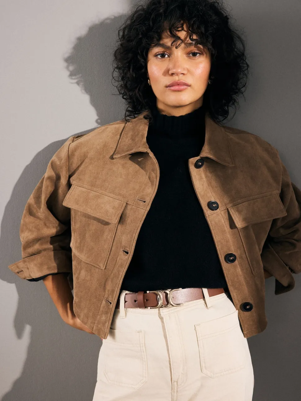 Tan Brown Regular Statement Buckle Leather Belt