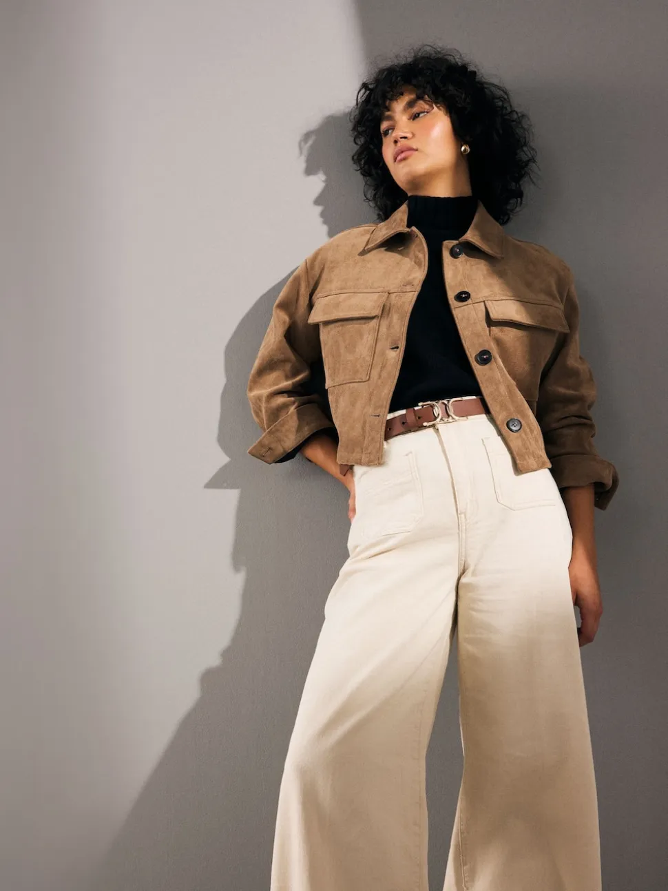 Tan Brown Regular Statement Buckle Leather Belt