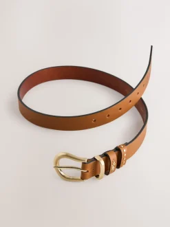 Tan Brown Regular Western Leather Belt