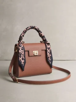 Tan Brown Scarf Hand Held Bag