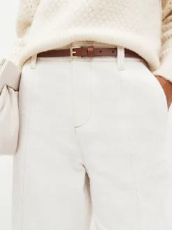 Tan Brown Skinny Leather Belt