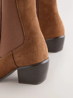 Tan Brown Standard/Wide Fit Chelsea Style Western Cowboy Boots