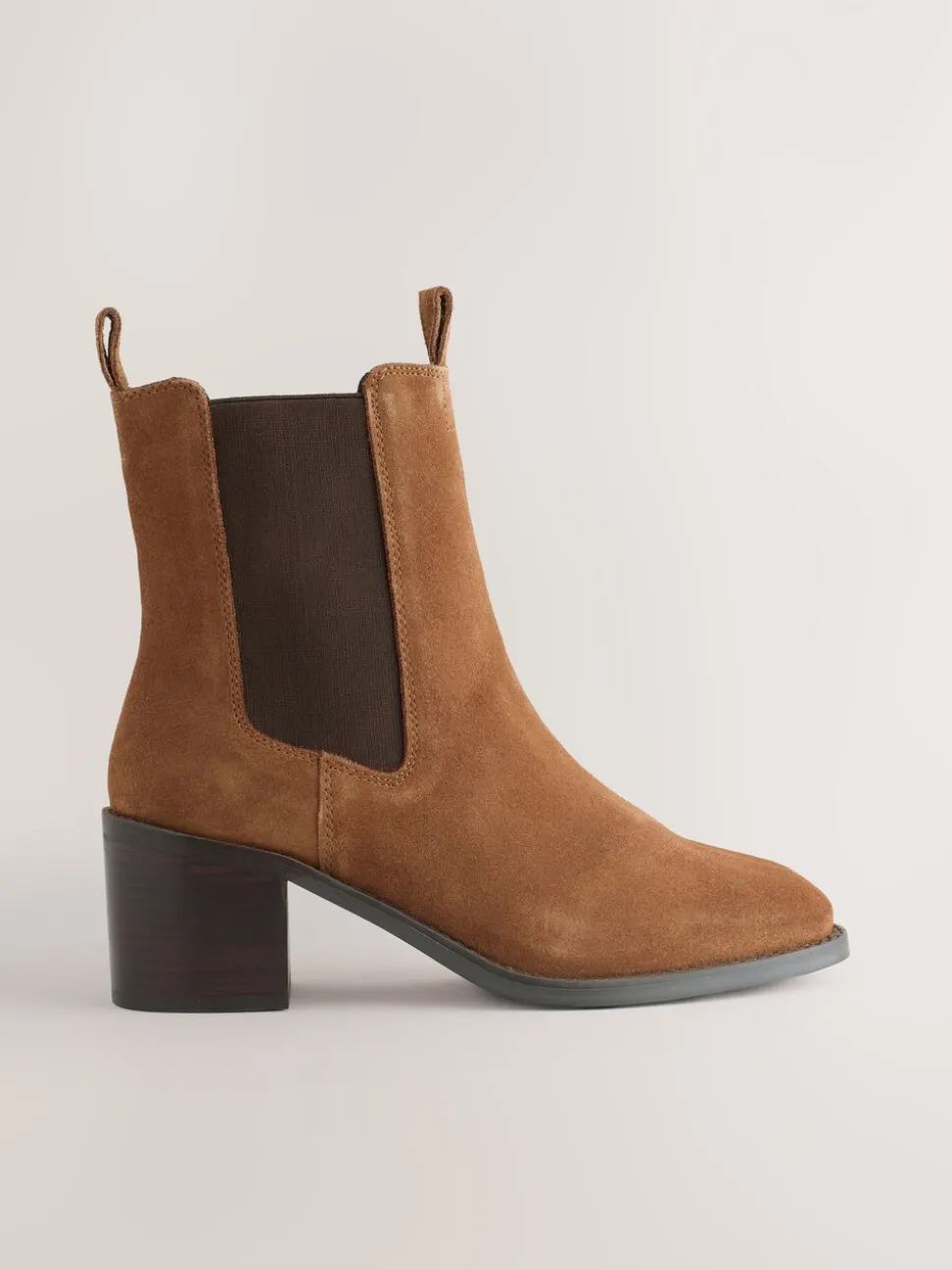 Tan Brown Suede Forever Comfort® Block Heel Chelsea Boots