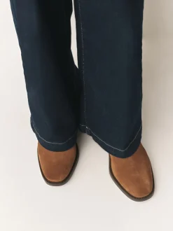 Tan Brown Suede Forever Comfort® Block Heel Chelsea Boots