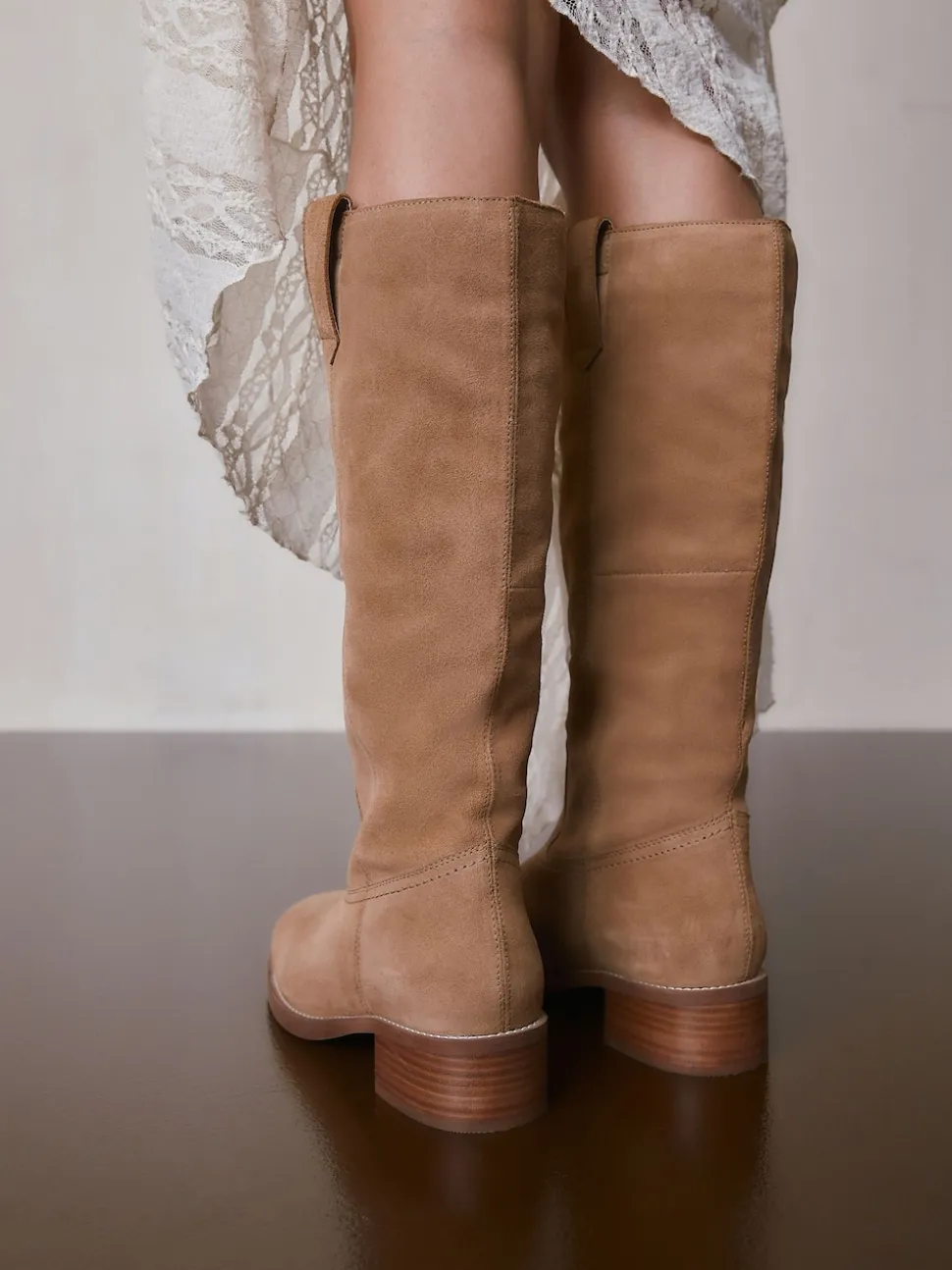 Tan Brown Suede Forever Comfort® Knee High Pull On Boots