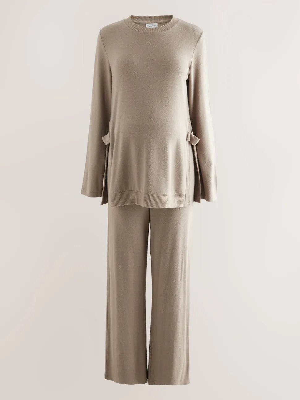Taupe Brown Maternity Nursing Co-ord Sweatshirt and Joggers Set
