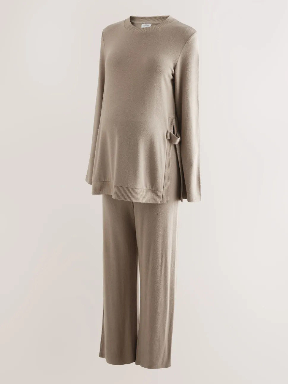 Taupe Brown Maternity Nursing Co-ord Sweatshirt and Joggers Set