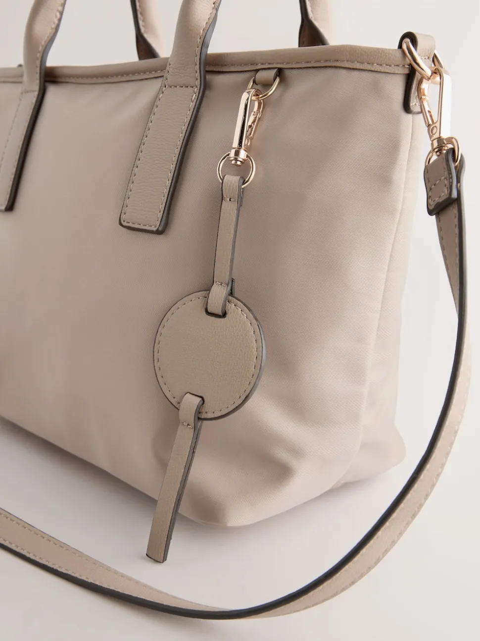 Taupe Brown Nylon Cross-Body Bag