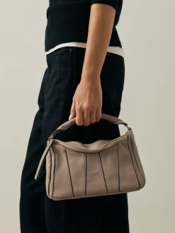 Taupe Brown Panel Cross-Body Bag