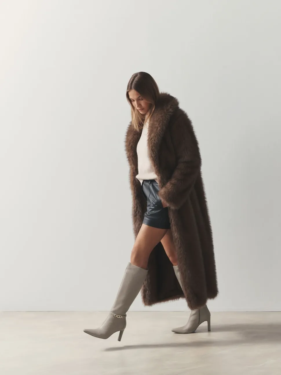 Taupe Forever Comfort® Knee High Hardware Trim Heeled Boots