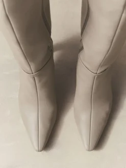 Taupe Forever Comfort® Knee High Hardware Trim Heeled Boots