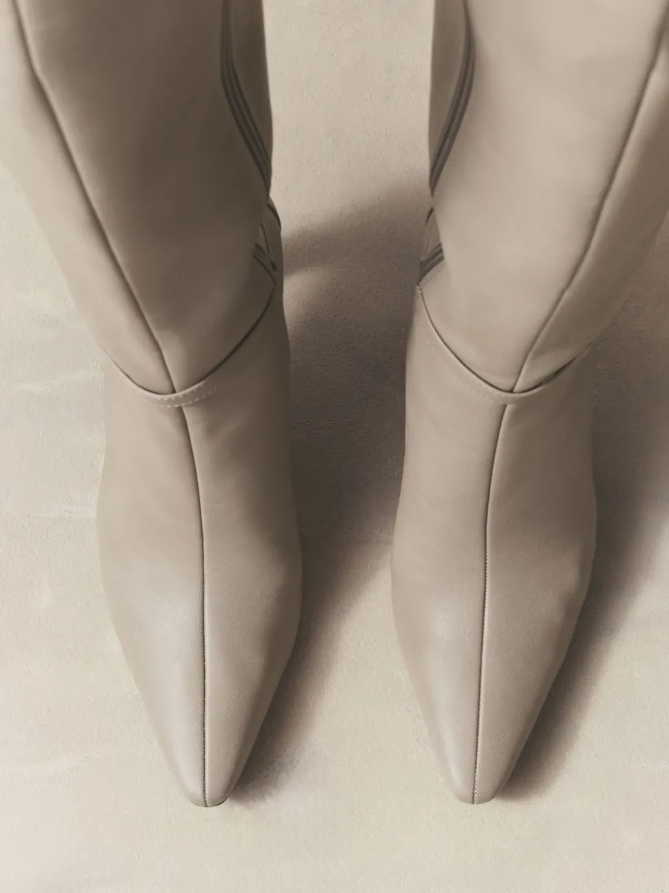 Taupe Forever Comfort® Knee High Hardware Trim Heeled Boots