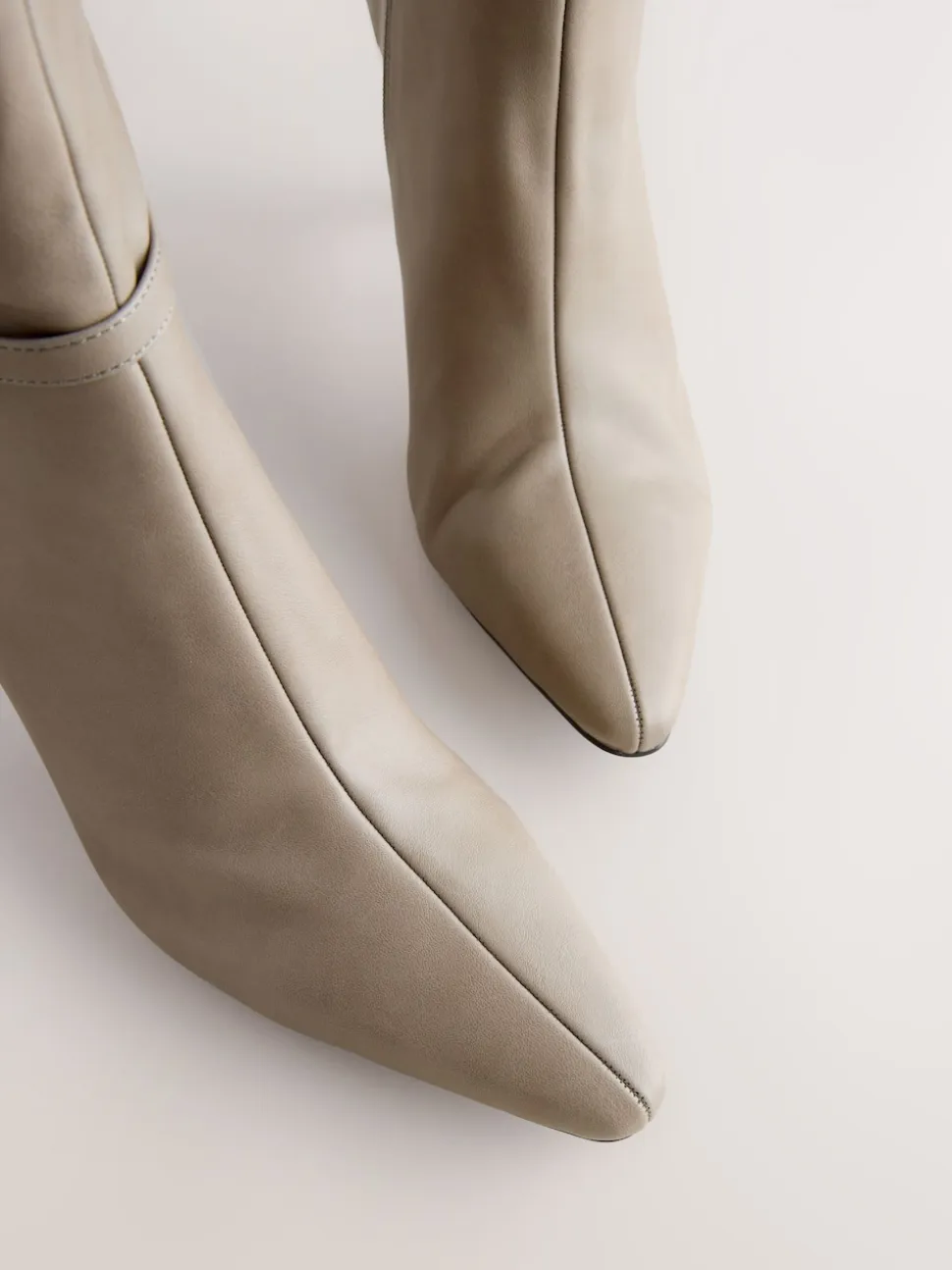 Taupe Forever Comfort® Knee High Hardware Trim Heeled Boots