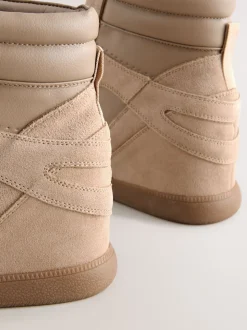 Taupe Forever Comfort® Lace Up Wedge Trainers