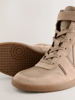 Taupe Forever Comfort® Lace Up Wedge Trainers