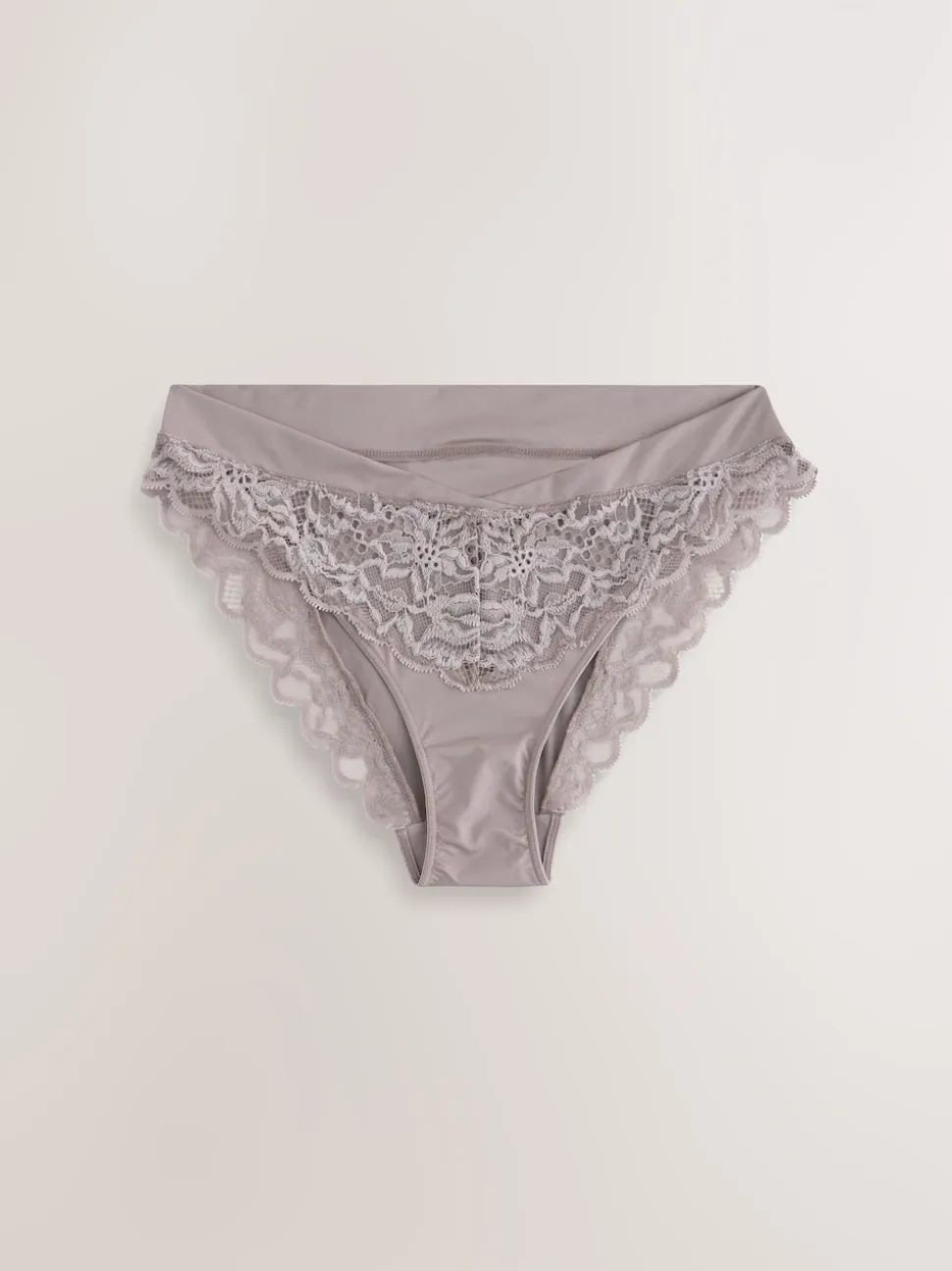 Taupe Ultimate Comfort Lace Back High Leg Knickers