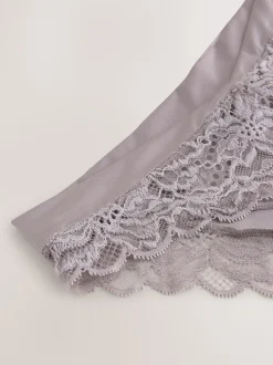 Taupe Ultimate Comfort Lace Back High Leg Knickers