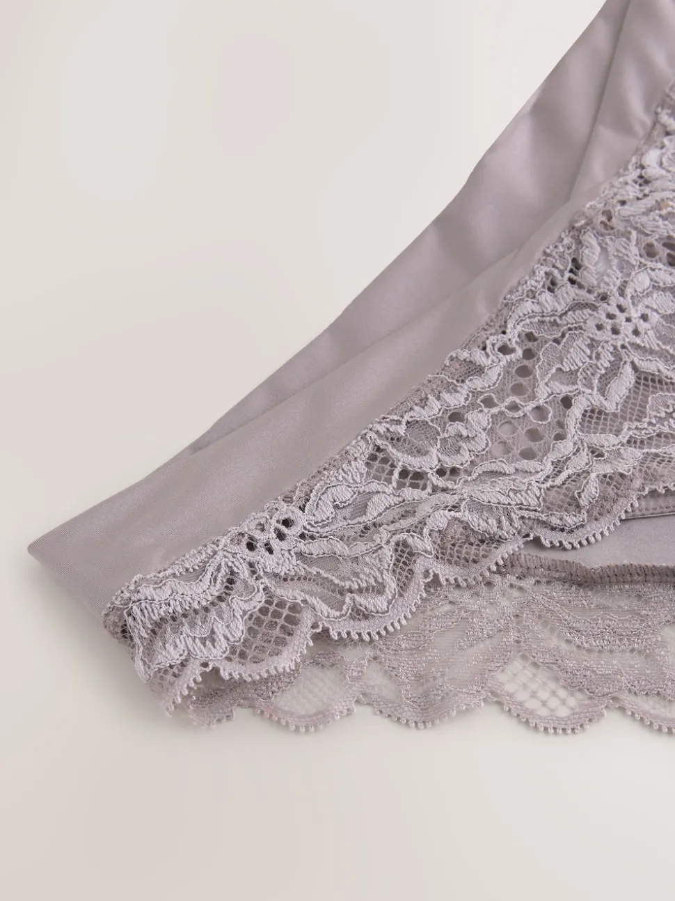 Taupe Ultimate Comfort Lace Back High Leg Knickers