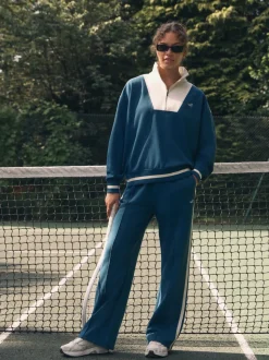 Teal Blue Half Zip Sweatshirt