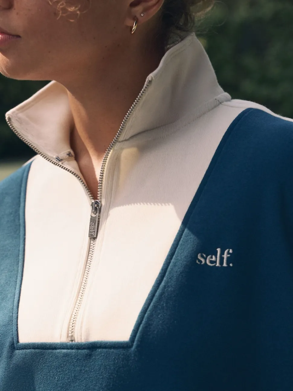 Teal Blue Half Zip Sweatshirt