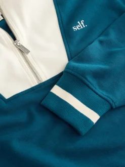 Teal Blue Half Zip Sweatshirt