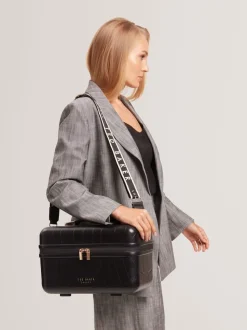 Ted Baker Black Icon Case Croc Vanity Case