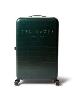 Ted Baker Green Icon Case Croc Large Suitcase
