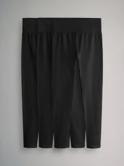 The Set 3 Pack Active Ribbed Legging Black