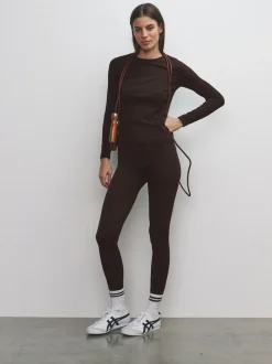 The Set 3 Pack Active Ribbed Legging Black/Chocolate Brown/Khaki
