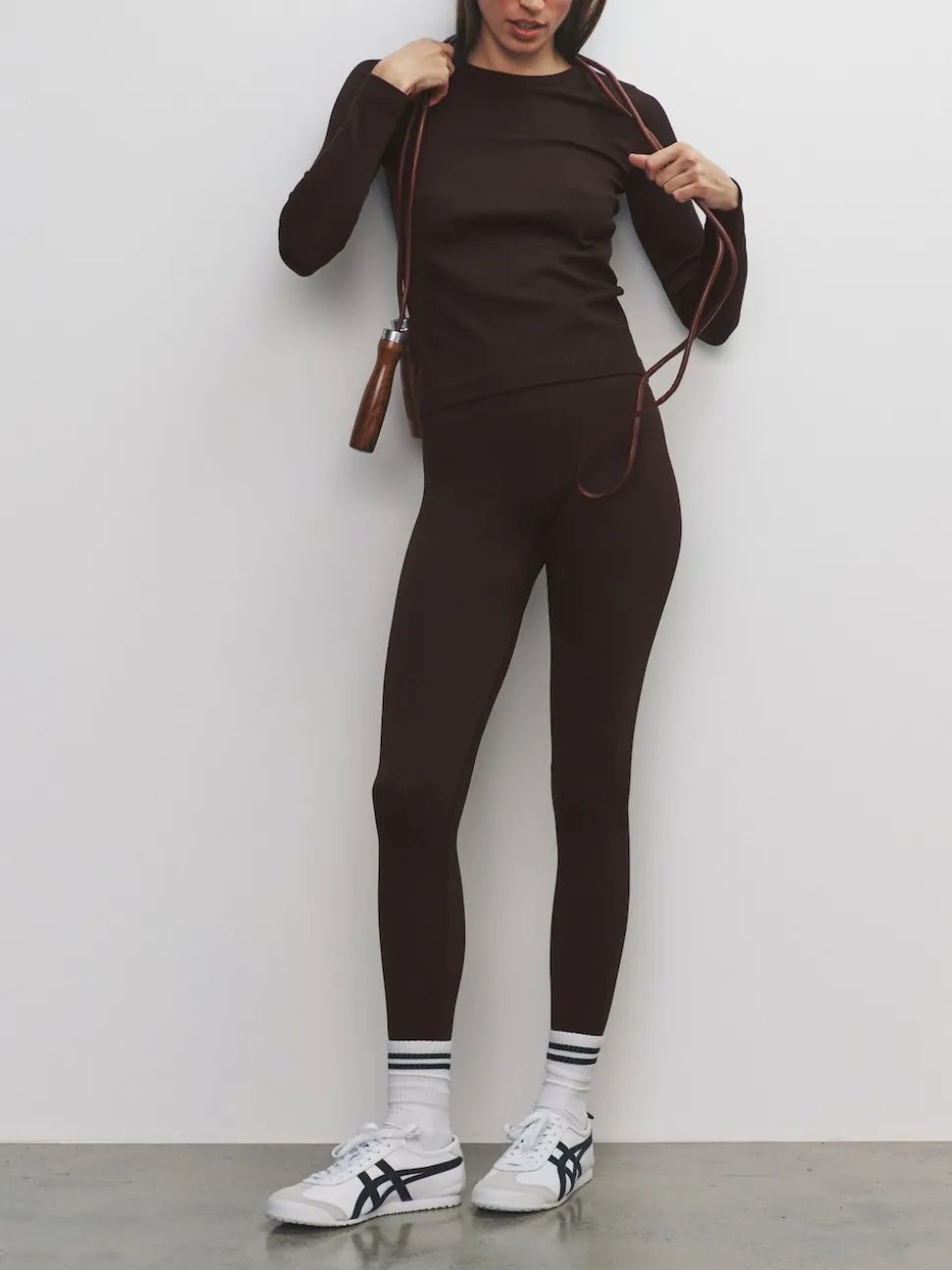 The Set 3 Pack Active Ribbed Legging Black/Chocolate Brown/Khaki