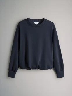 The Set 2 Pack Bubble Hem Sweatshirts Navy/Sage Green