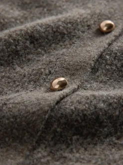 The Set 2 Pack Chunky Rib Knitted Cardigans With Wool Brown Marl/Cream