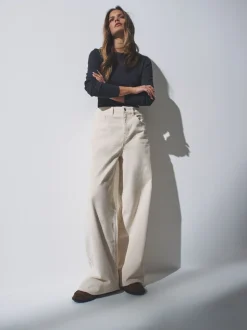 The Set 2 Pack Cord Wide Leg Jeans Cream/Black